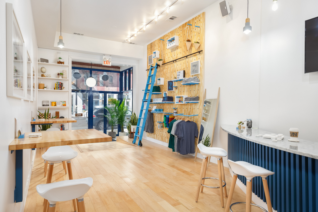 Interior of a pop up retail store