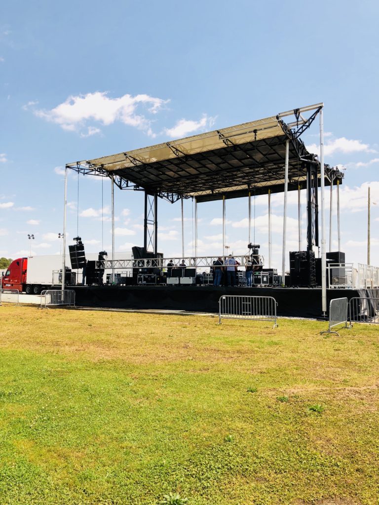 Brewco Staging - Talladega - Stage Set Up