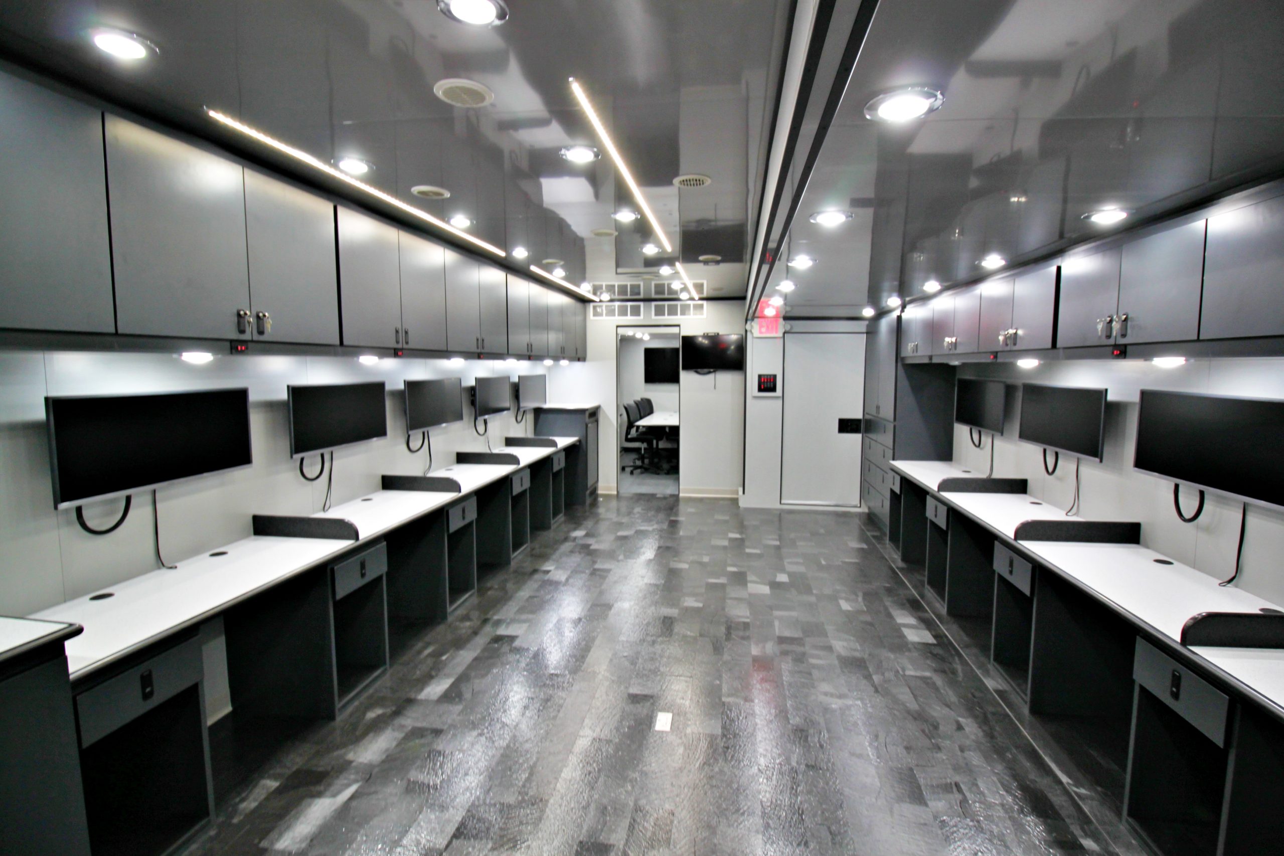 Interior of GM mobile office trailer