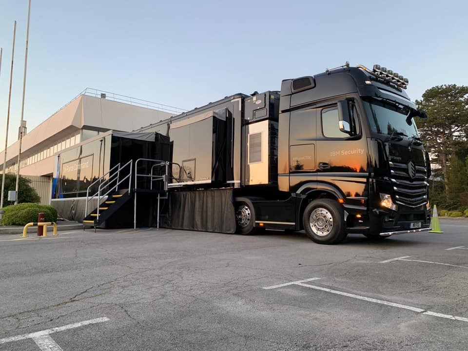 Black IBM trailer