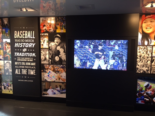 MLB displays in a mobile trailer