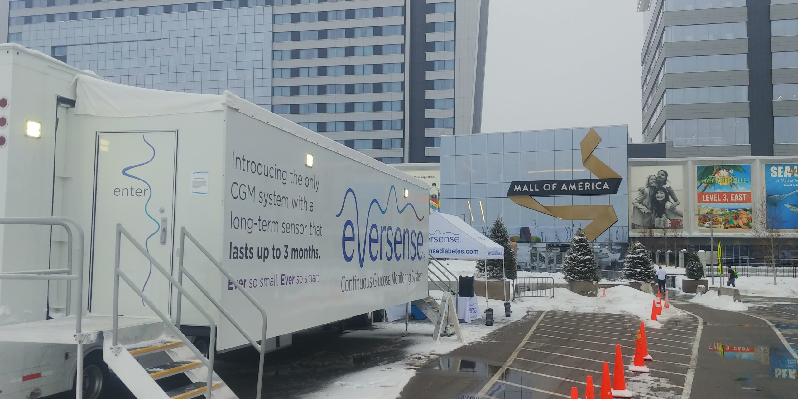 Exterior of Senseonics mobile trailer