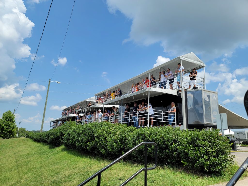 people on a mobile hospitality trailer