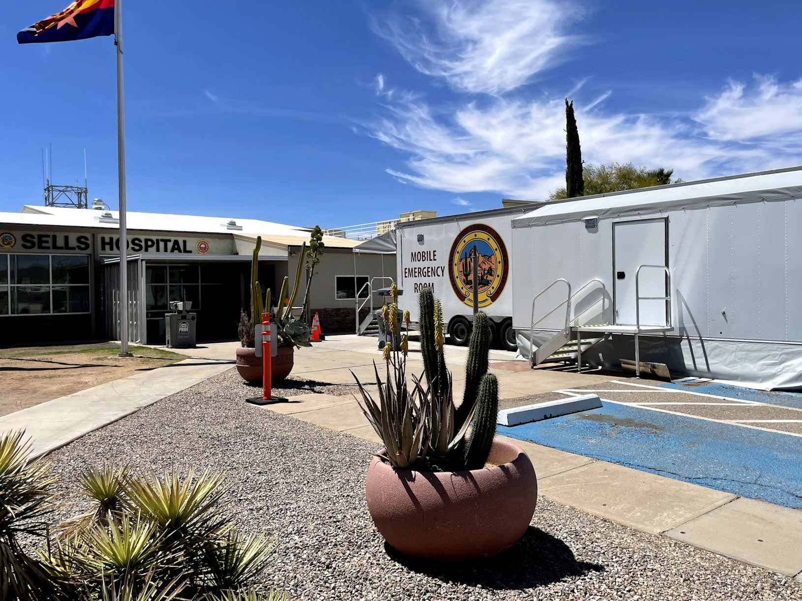 Tohono ER Exterior with Sells Hospital