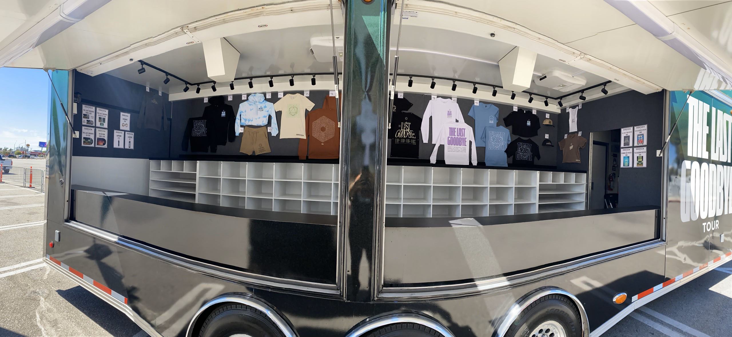 Official mobile merchandise trailer for ODESZA